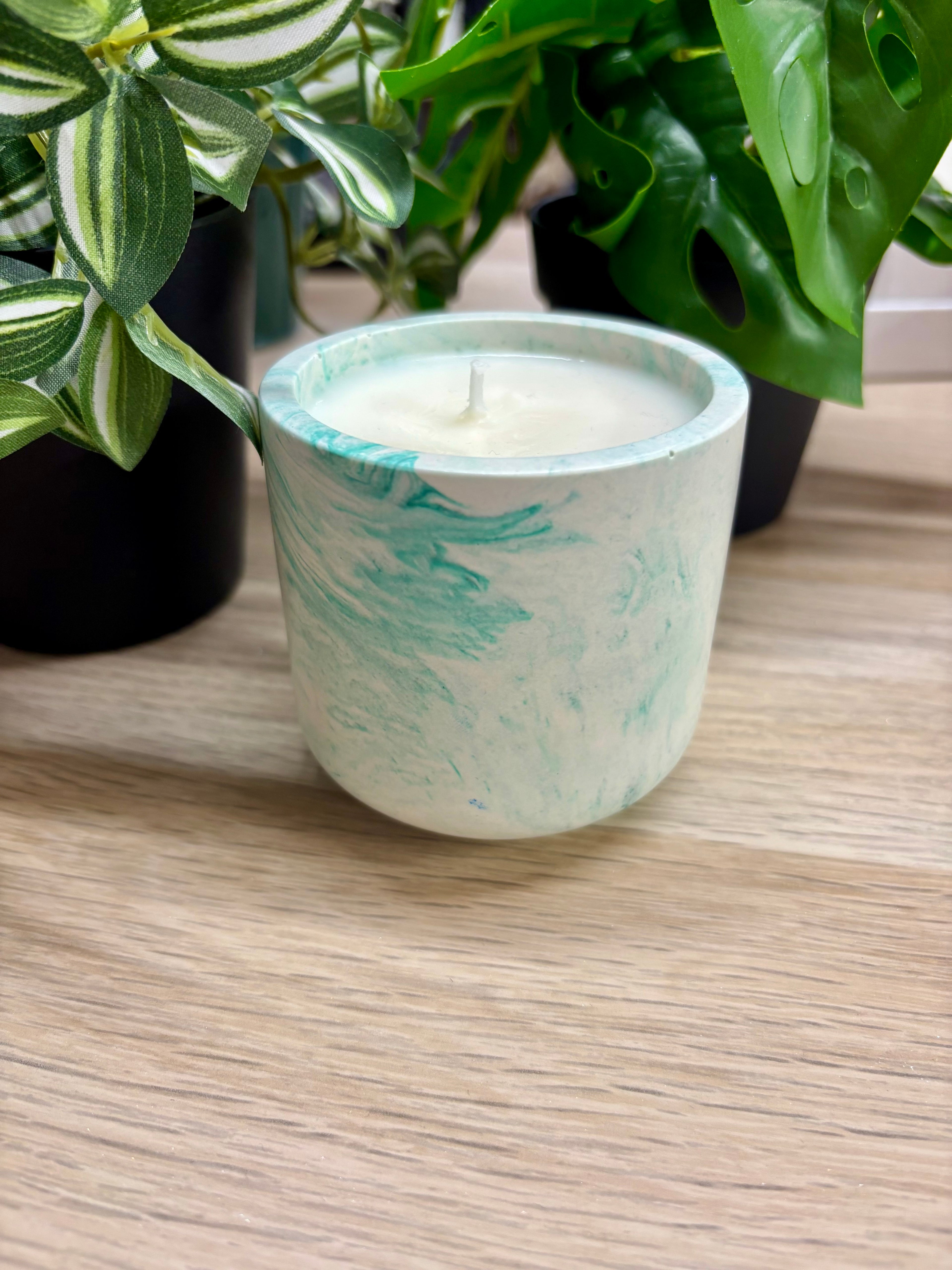 Jesmonite - Bougie verveine