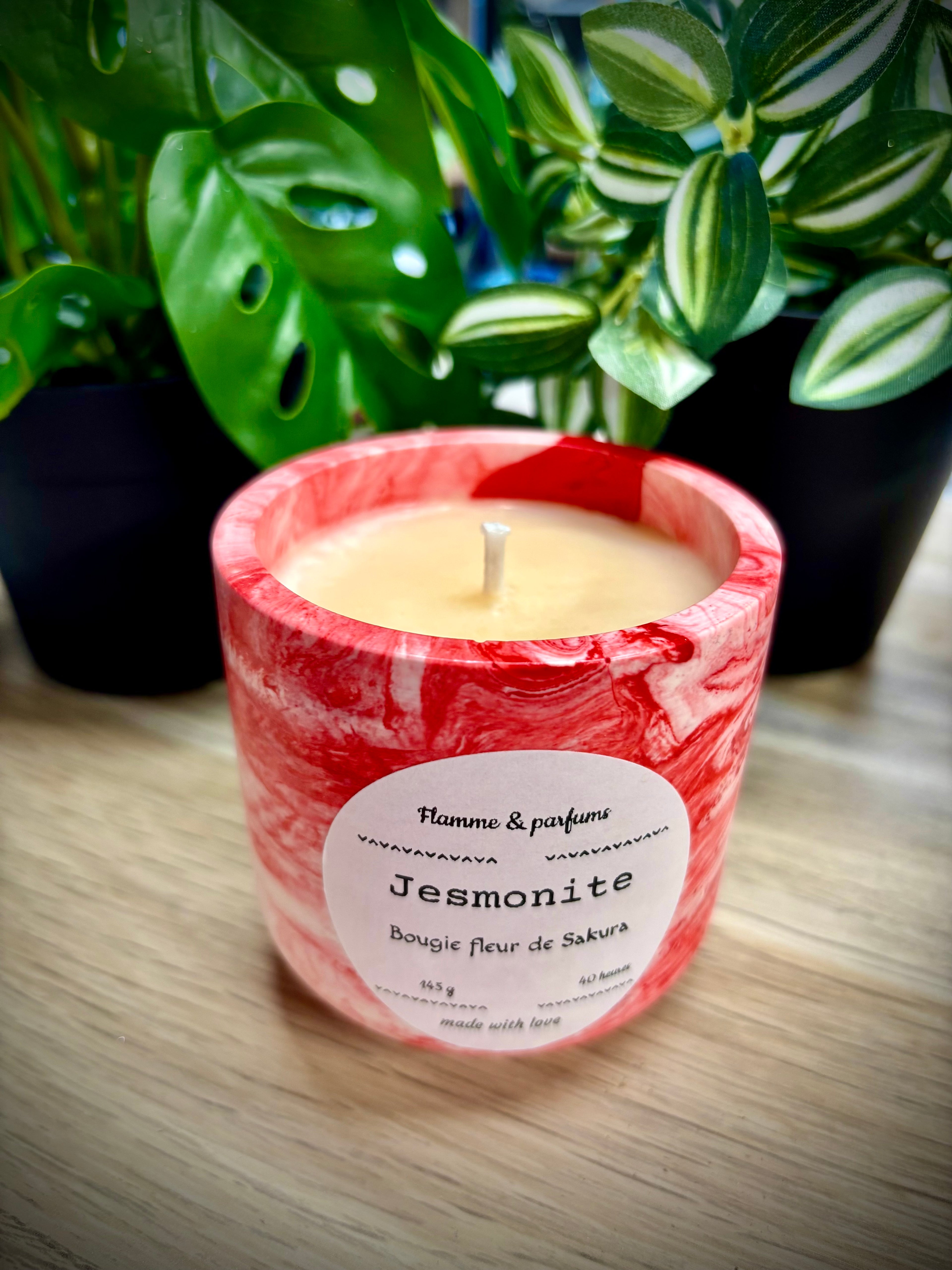 Jesmonite - Bougie fleur de Sakura