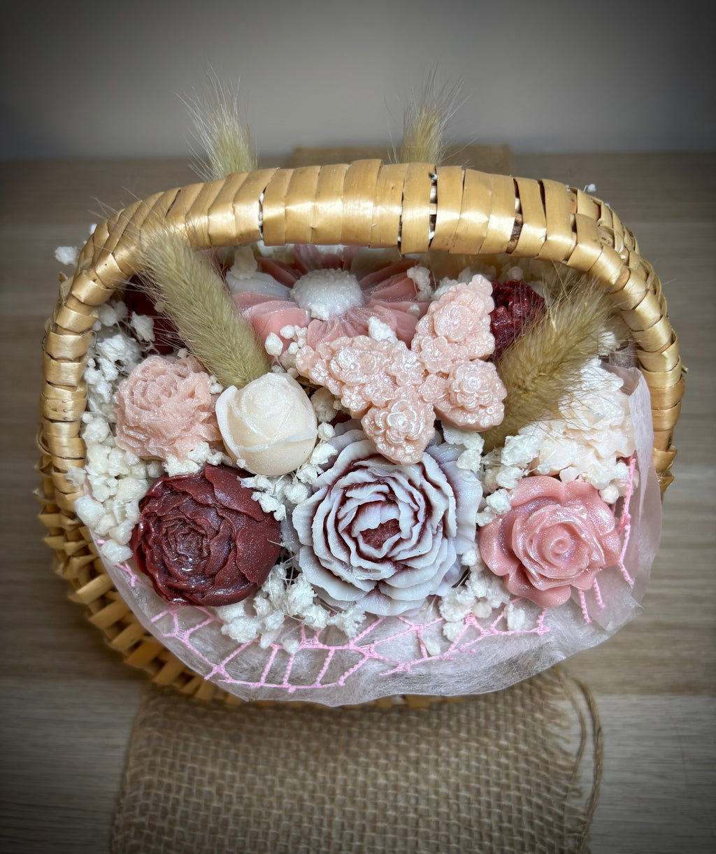 Panier de fondants Fleur d'acacia – vue de dessus – Flamme & parfums