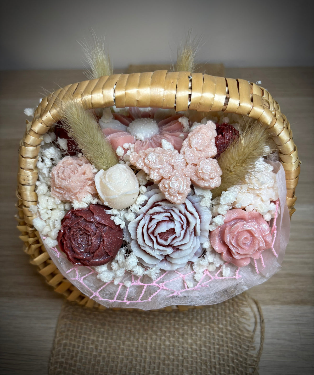 Panier de fondants Fleur d'acacia – vue de dessus – Flamme & parfums