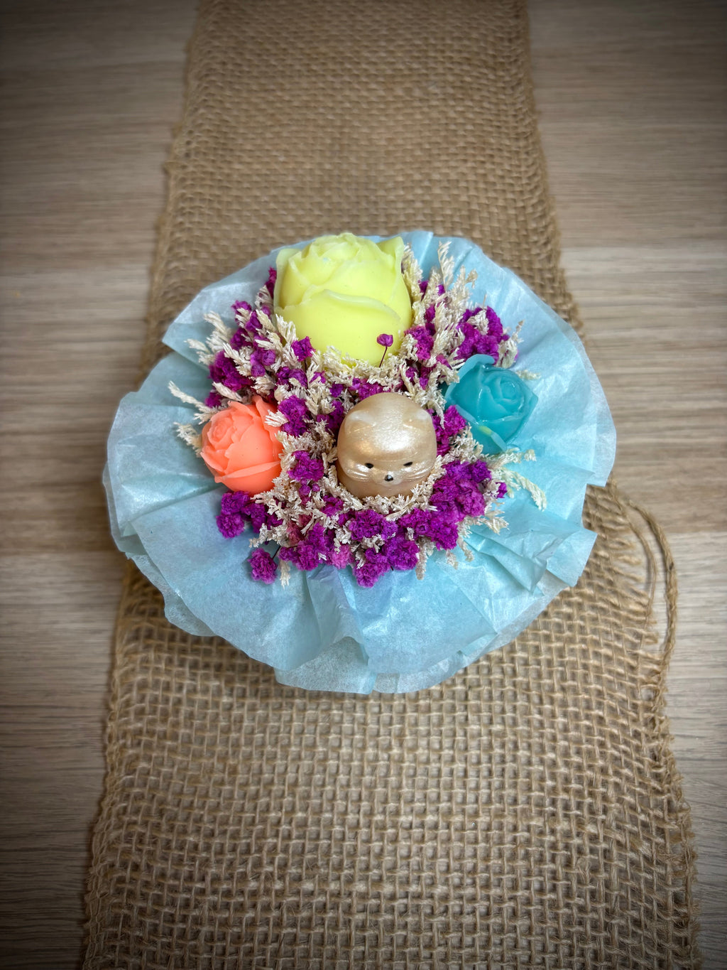 Bouquet de fondants Vanille Thé Noir multicolore vue de dessus Flamme & parfums