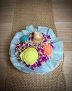 Bouquet de fondants Vanille Thé Noir multicolore vue de face Flamme & parfums