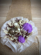 Bouquet de fondants Violette violet et blanc vue de face Flamme & parfums