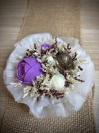 Bouquet de fondants Violette violet et blanc vue de dessus Flamme & parfums