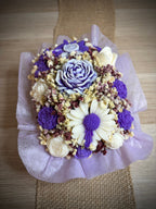 Bouquet de fondants Lavande violet et blanc – vue de face – Flamme & parfums