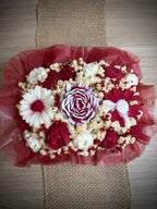 Bouquet de fondants Cœur de Vanille rouge et blanc – vue de dessus – Flamme & parfums