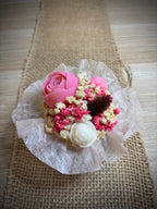 Bouquet de fondants Rose Vanillée rose et blanc vue de face Flamme & parfums