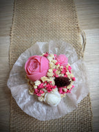 Bouquet de fondants Rose Vanillée rose et blanc vue de dessus Flamme & parfums